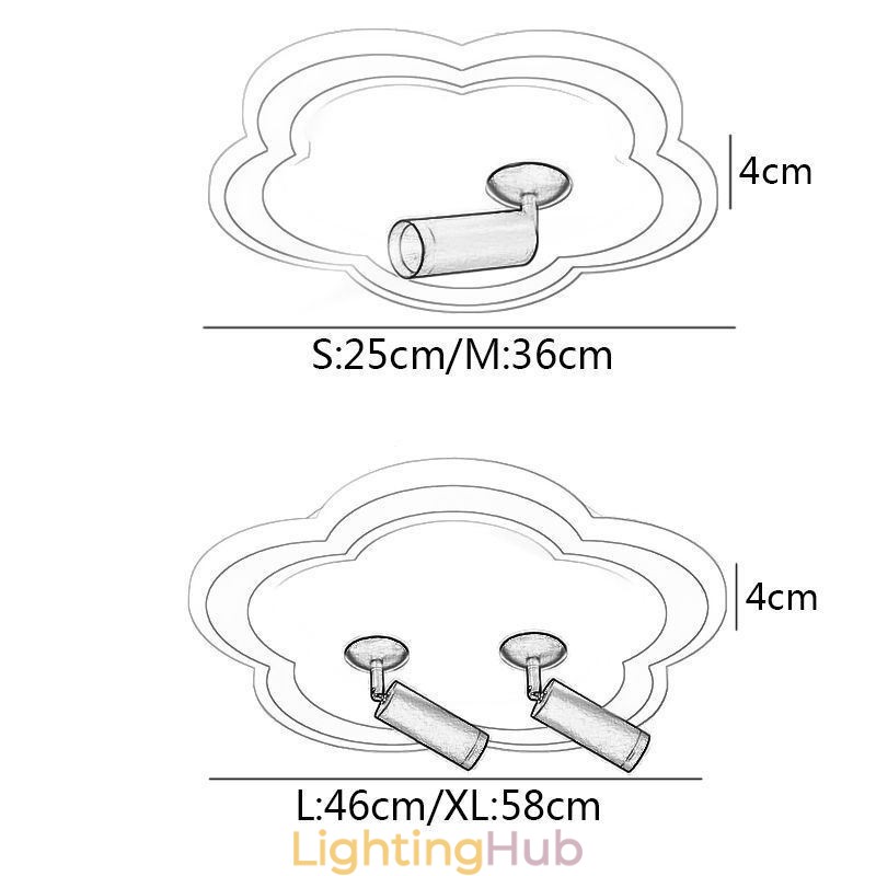 Flush Mount Acrylic Flower Shape Ceiling Light Spotlight