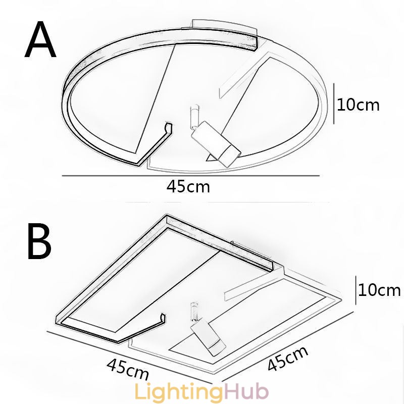 Ceiling Lamp Black & White Acrylic Lighting Spotlight