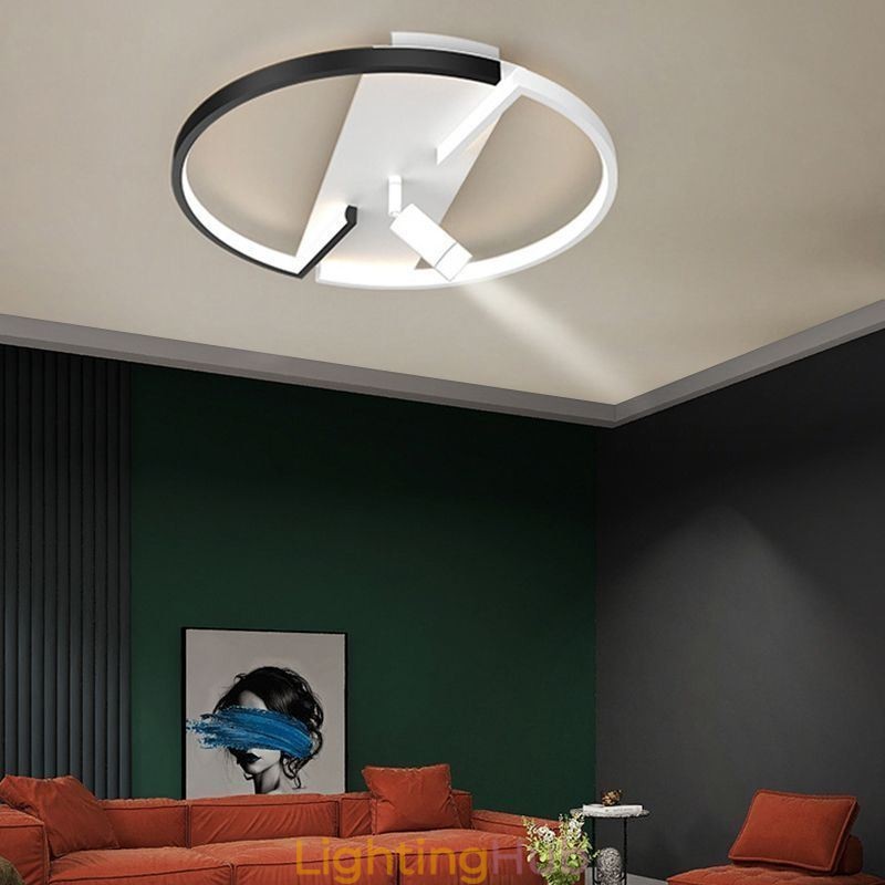 Ceiling Lamp Black & White Acrylic Lighting Spotlight