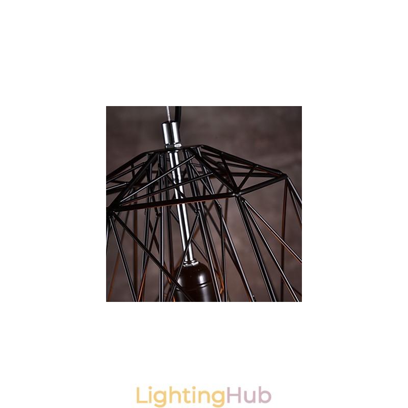 Pendant in Black Plait Lampshade