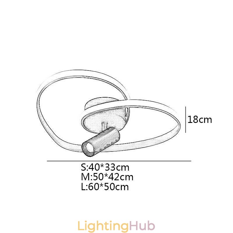 Flush Mount Brushed Gold Heart Shape Lighting Spotlight