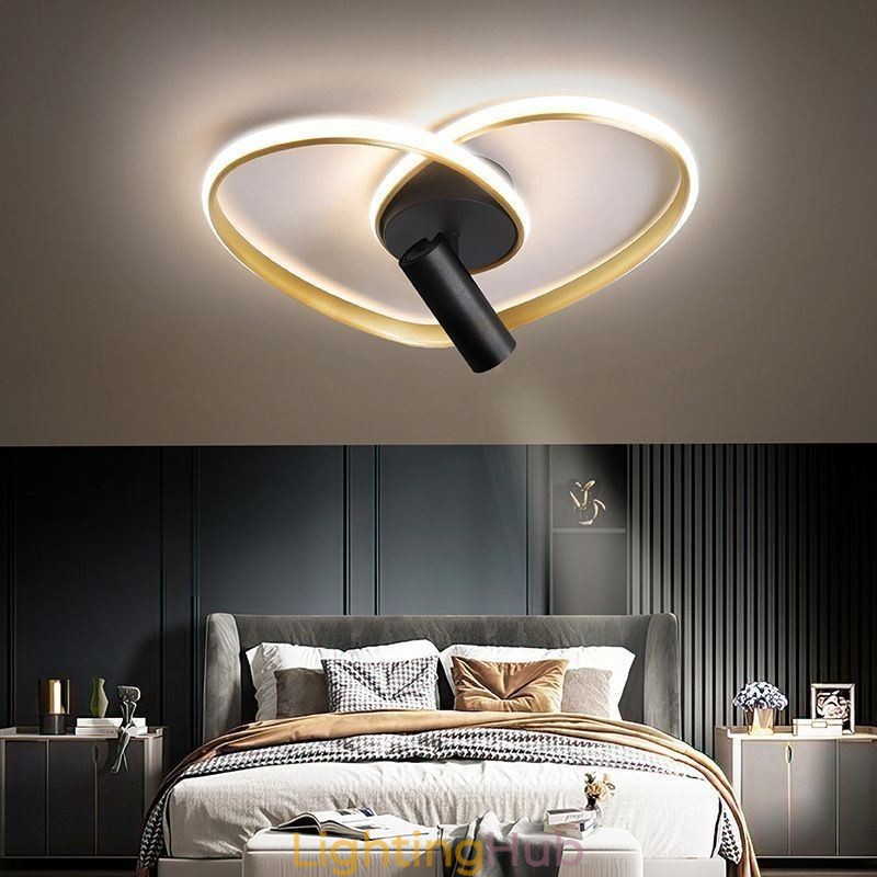 Flush Mount Brushed Gold Heart Shape Lighting Spotlight