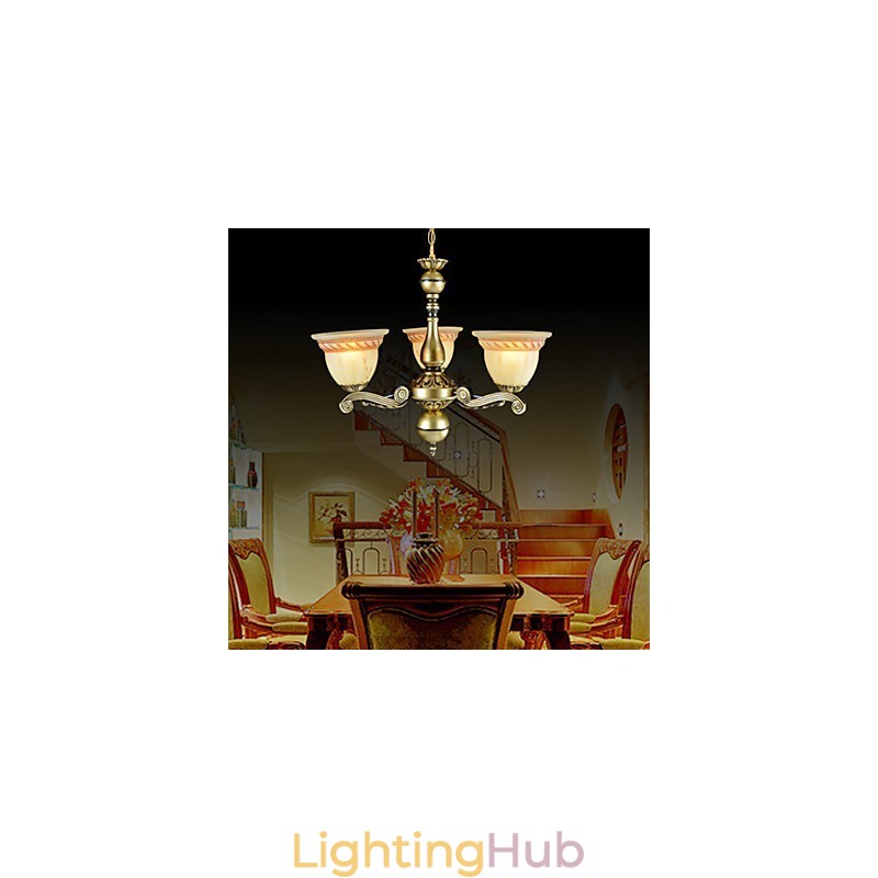 Chandelier Three Lights Bronze European Retro Classic