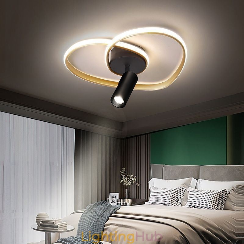 Flush Mount Brushed Gold Heart Shape Lighting Spotlight