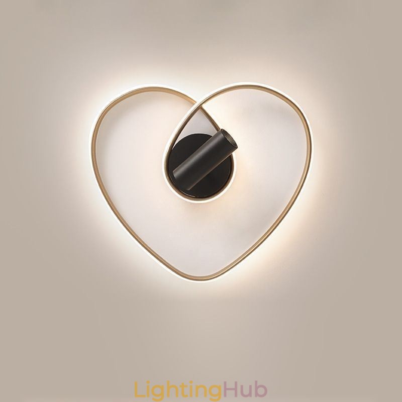 Flush Mount Brushed Gold Heart Shape Lighting Spotlight