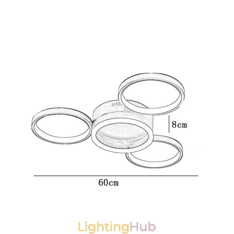 4 Ring Flush Mount Ceiling Light