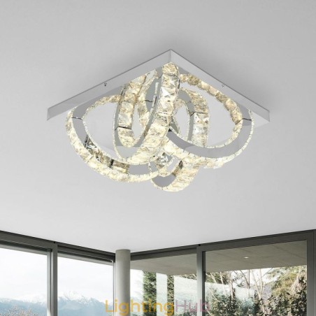 Semi Ring Flush Mount Crystal Ceiling Light Semi Ring Flush Mount Crystal Ceiling Light
