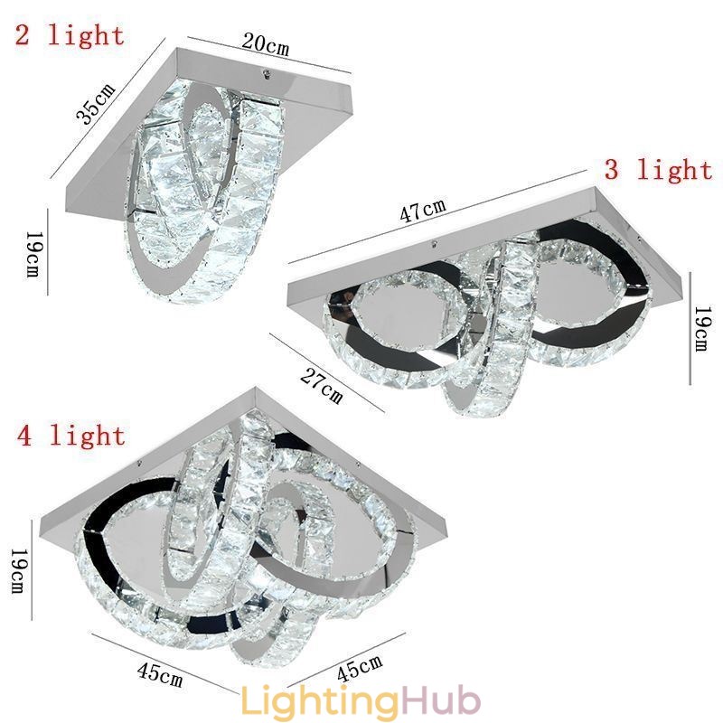 Semi Ring Flush Mount Crystal Ceiling Light