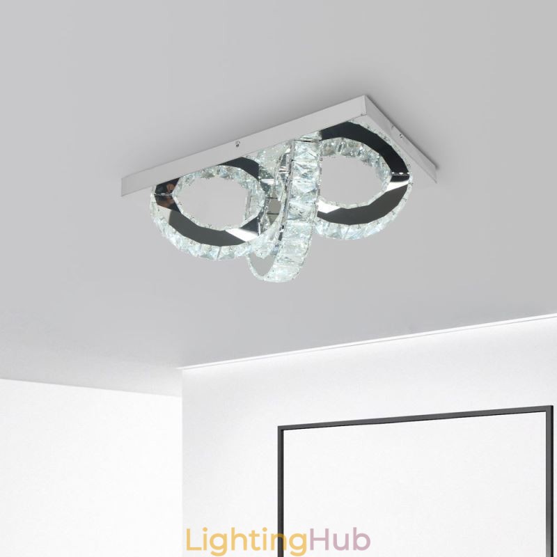 Semi Ring Flush Mount Crystal Ceiling Light