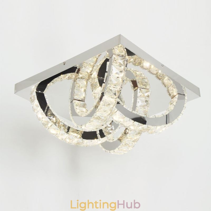 Semi Ring Flush Mount Crystal Ceiling Light