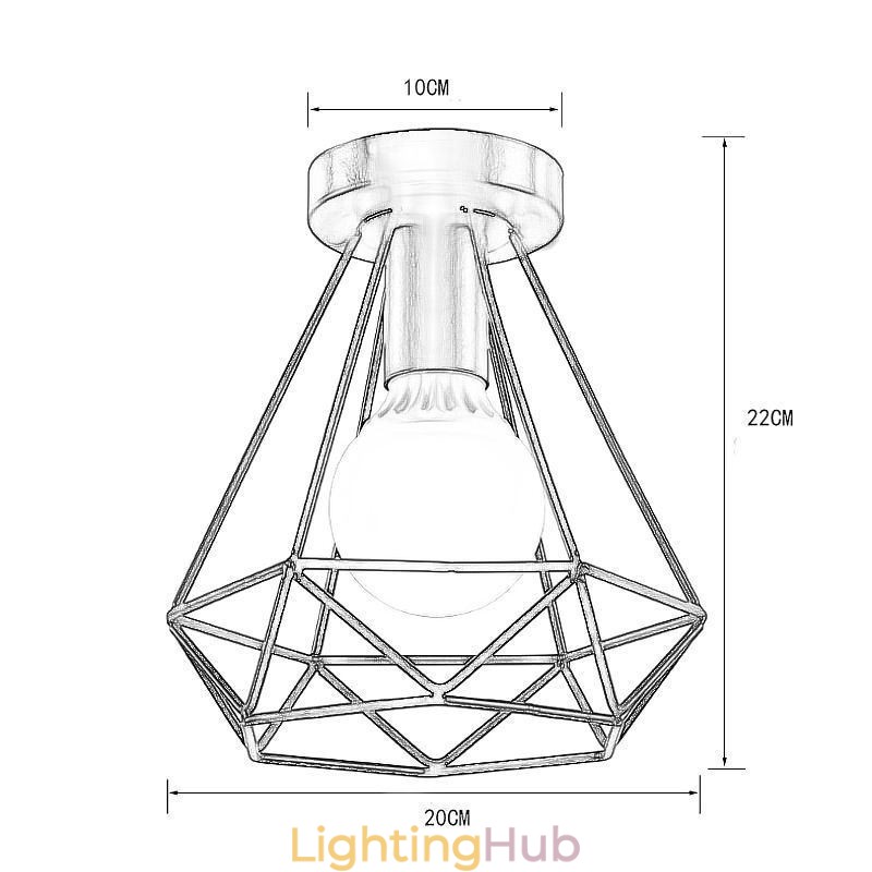 Diamond Shaped Flush Mount Ceiling Light