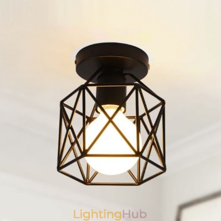 Metal Cage Flush Mount Ceiling Light Metal Cage Flush Mount Ceiling Light