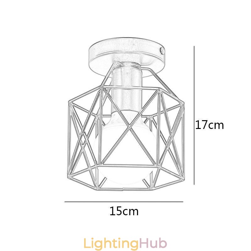 Metal Cage Flush Mount Ceiling Light