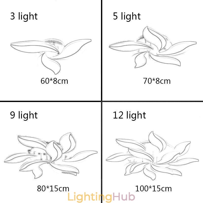 Acrylic Petal Flush Mount Ceiling Light