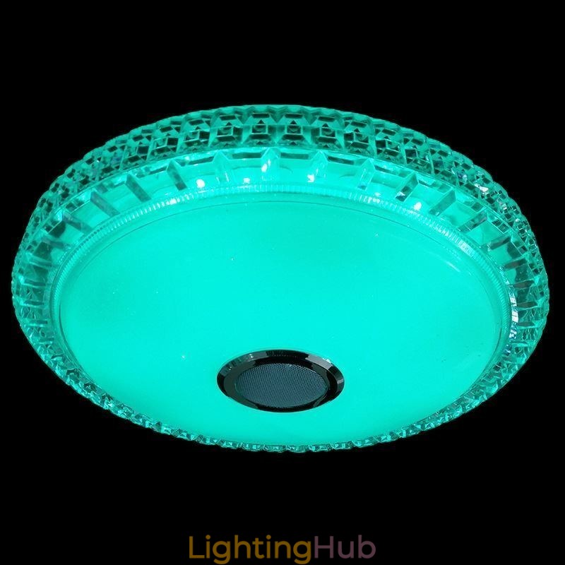 Flush Mount Ceiling Light Remote APP Control Bluetooth Music Speaker Light