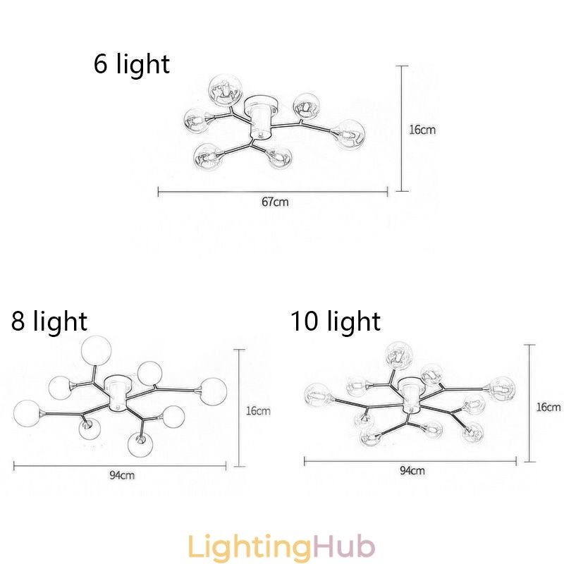 Glass Ball Flush Mount Magic Bean Ceiling Light