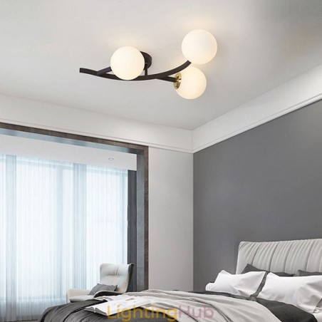 Modern Minimalist Branch Flush Mount Glass Globe Ceiling Light Modern Minimalist Branch Flush Mount Glass Globe Ceiling Light