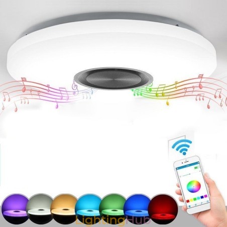 Flush Mount Decorative Lamp Remote APP Control Bluetooth Music Speaker Lamp Flush Mount Decorative Lamp Remote APP Control Bluetooth Music Speaker Lamp