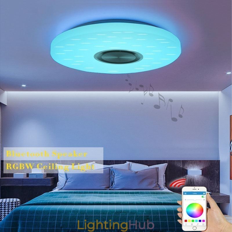 Flush Mount Decorative Lamp Remote APP Control Bluetooth Music Speaker Lamp