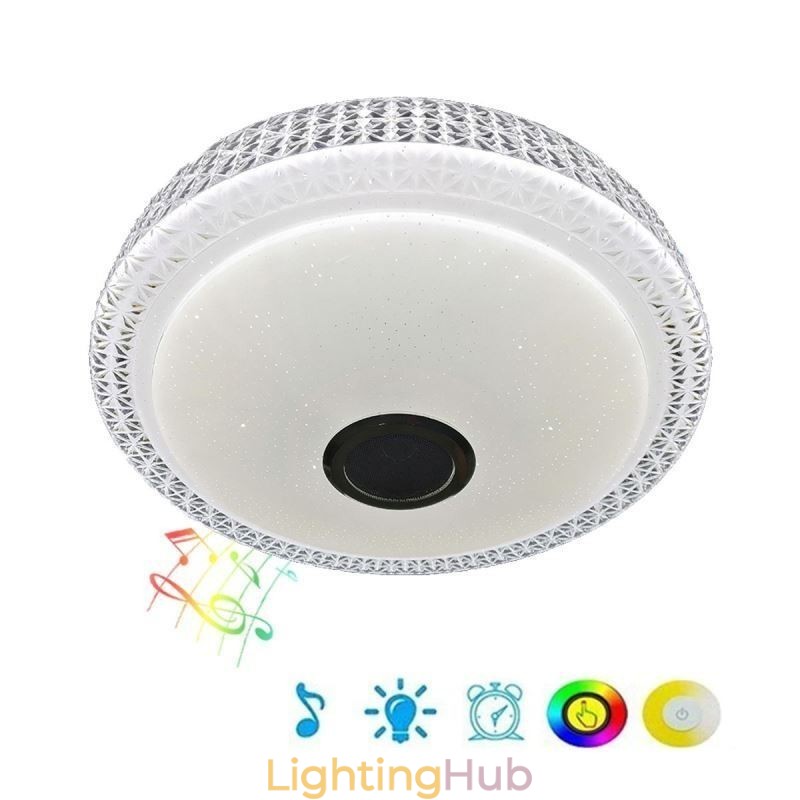 Ceiling Light Decorative Lamp Remote APP Control Bluetooth Music Speaker Flush Mount