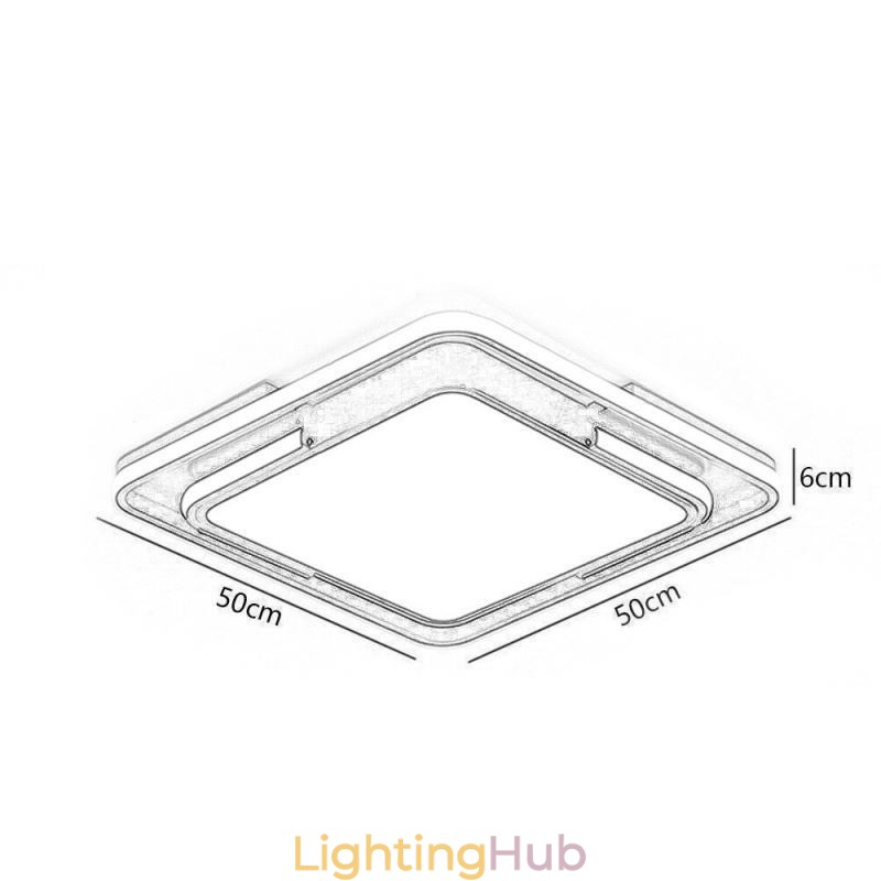 Modern Simple Flush Mount Ceiling Light Square Acrylic Light Fixture