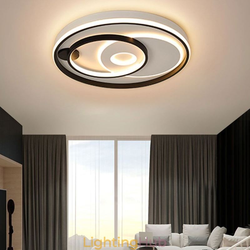 Overlapping Round Flush Mount Ceiling Light Modern Acrylic Light