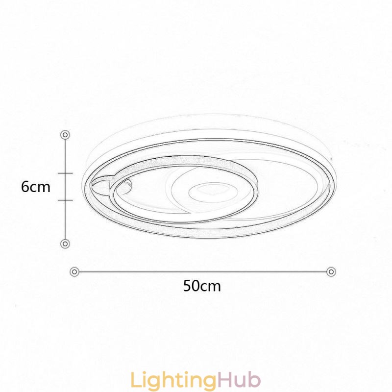 Overlapping Round Flush Mount Ceiling Light Modern Acrylic Light