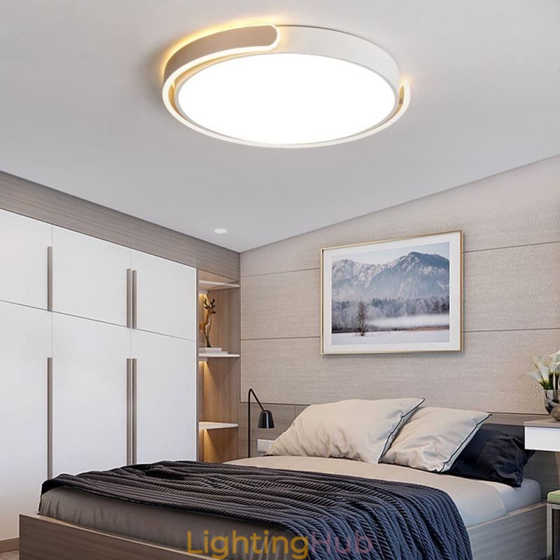 Round Acrylic Flush Mount Ceiling Light Fixture