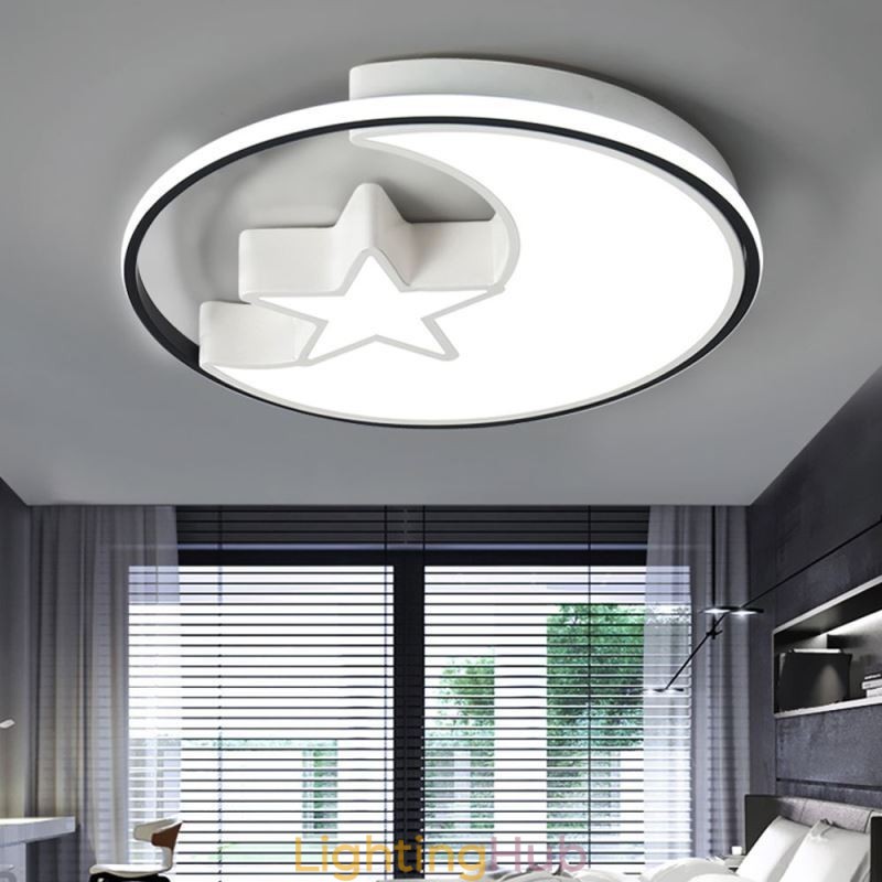Moon & Star Flush Mount Ceiling Light