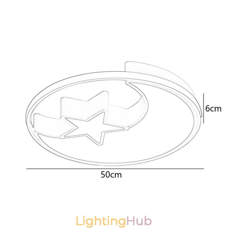 Moon & Star Flush Mount Ceiling Light