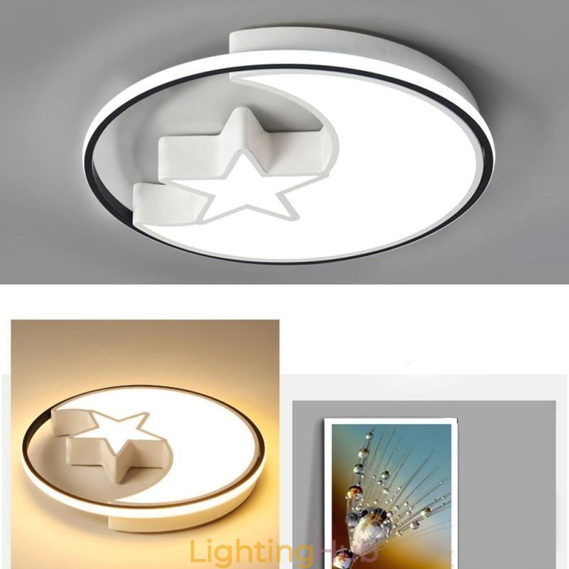 Moon & Star Flush Mount Ceiling Light