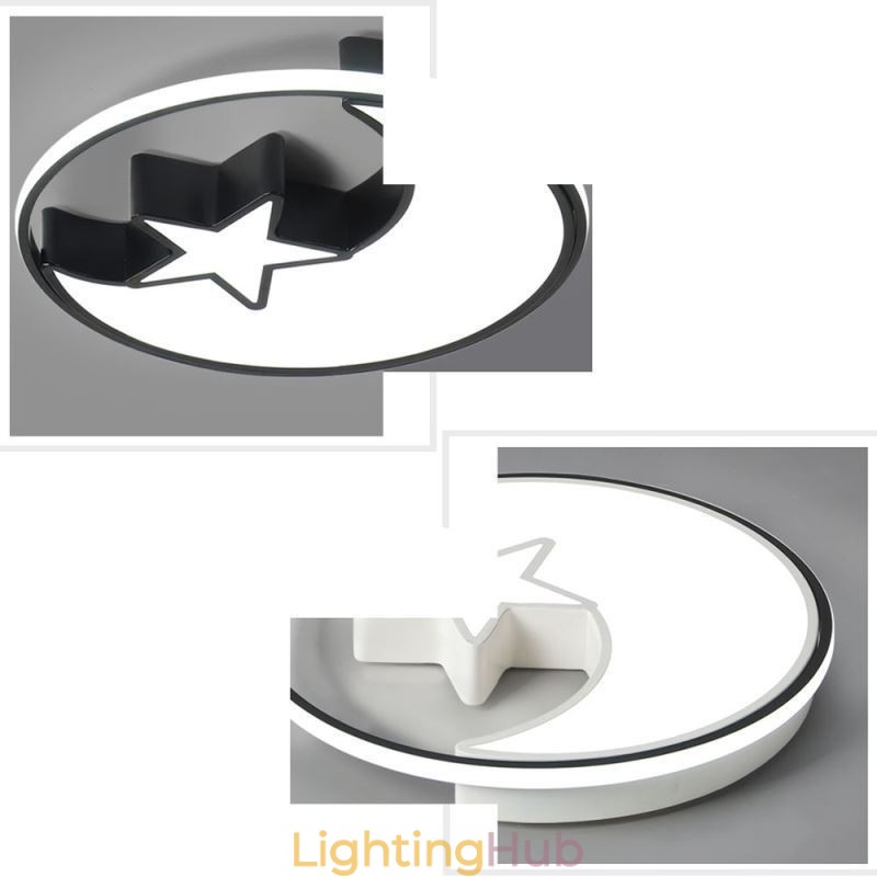 Moon & Star Flush Mount Ceiling Light