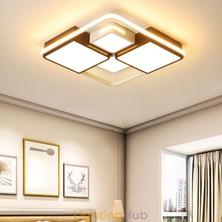 Modern Flush Mount Ceiling Light Acrylic Square Black and White Light Fixture Modern Flush Mount Ceiling Light Acrylic Square Black and White Light Fixture