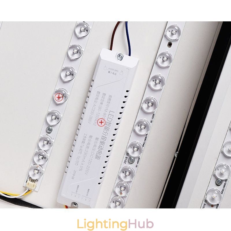 Modern Flush Mount Ceiling Light Acrylic Square Black and White Light Fixture