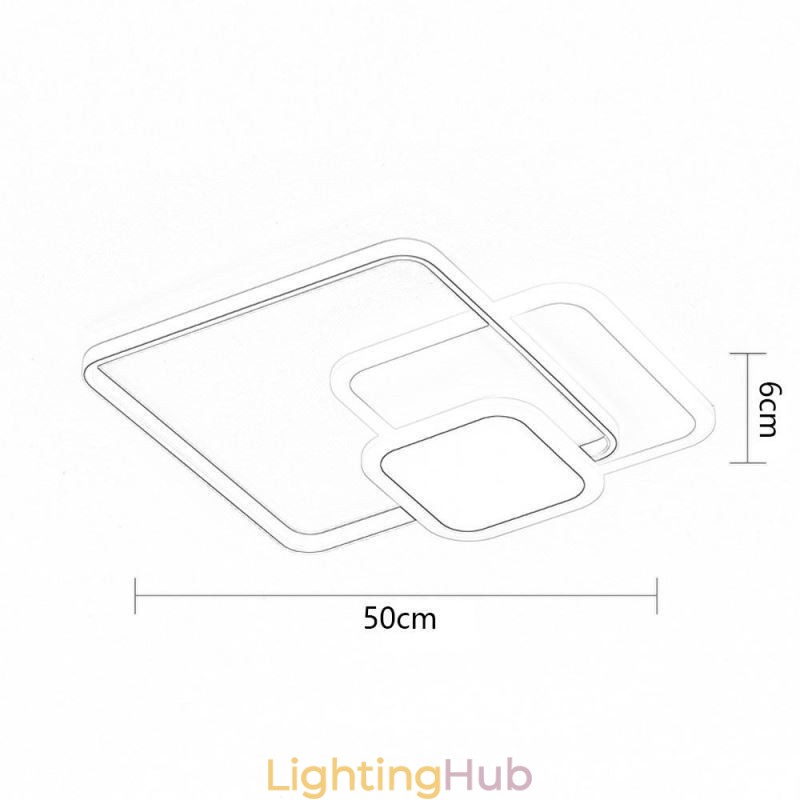 Square Frames Flush Mount Decorative Ceiling Light