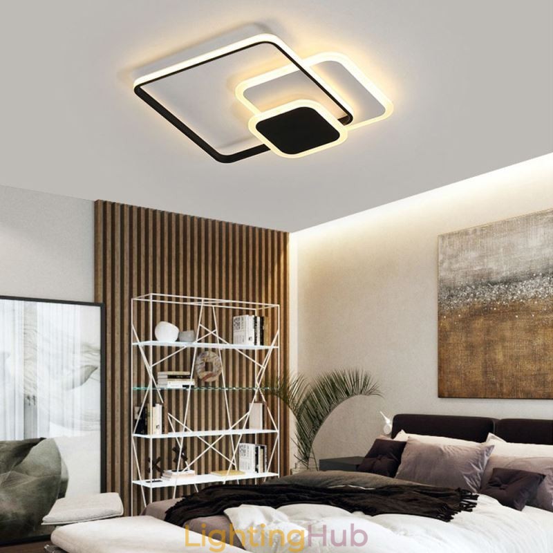 Square Frames Flush Mount Decorative Ceiling Light