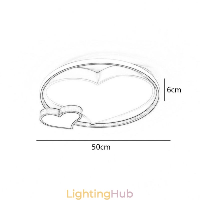Double Hearts Flush Mount Ceiling Lamp Decorative Lighting