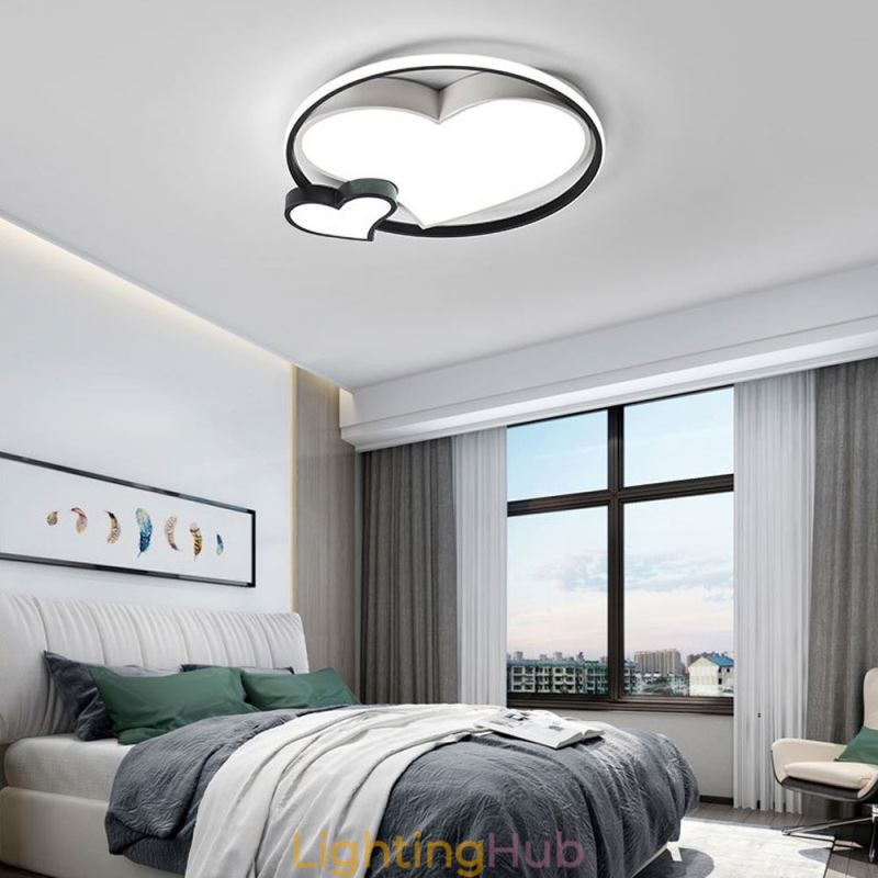 Double Hearts Flush Mount Ceiling Lamp Decorative Lighting