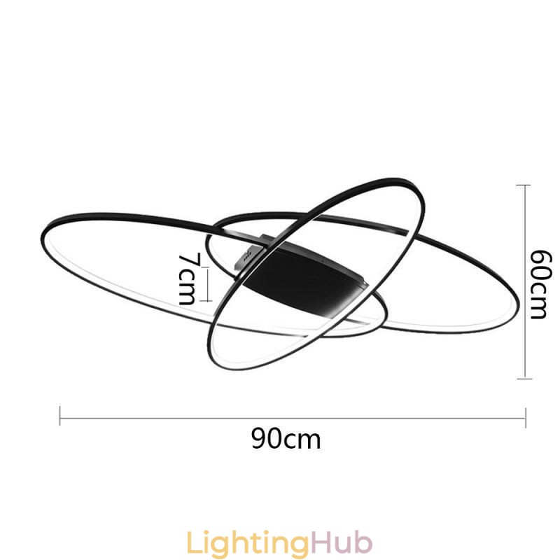 Modern Oval Flush Mount Ceiling Light Acrylic Decorative Light Fixture