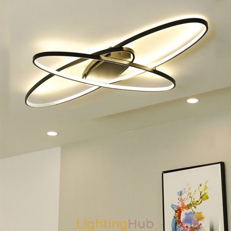 Modern Oval Flush Mount Ceiling Light Acrylic Decorative Light Fixture