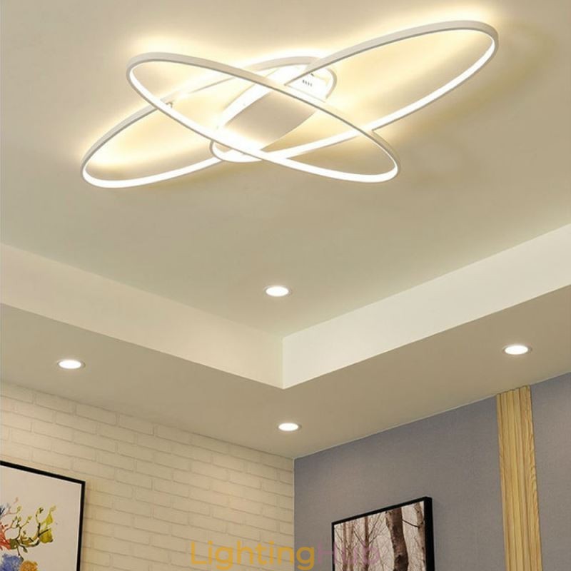 Modern Oval Flush Mount Ceiling Light Acrylic Decorative Light Fixture