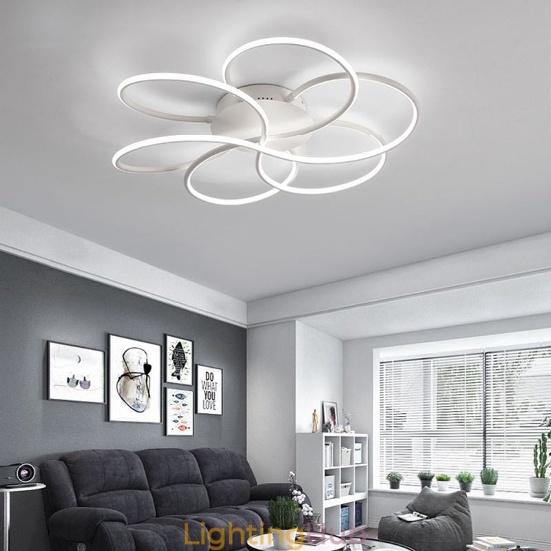 Linear Flush Mount Ceiling Light Modern Flower Design Light