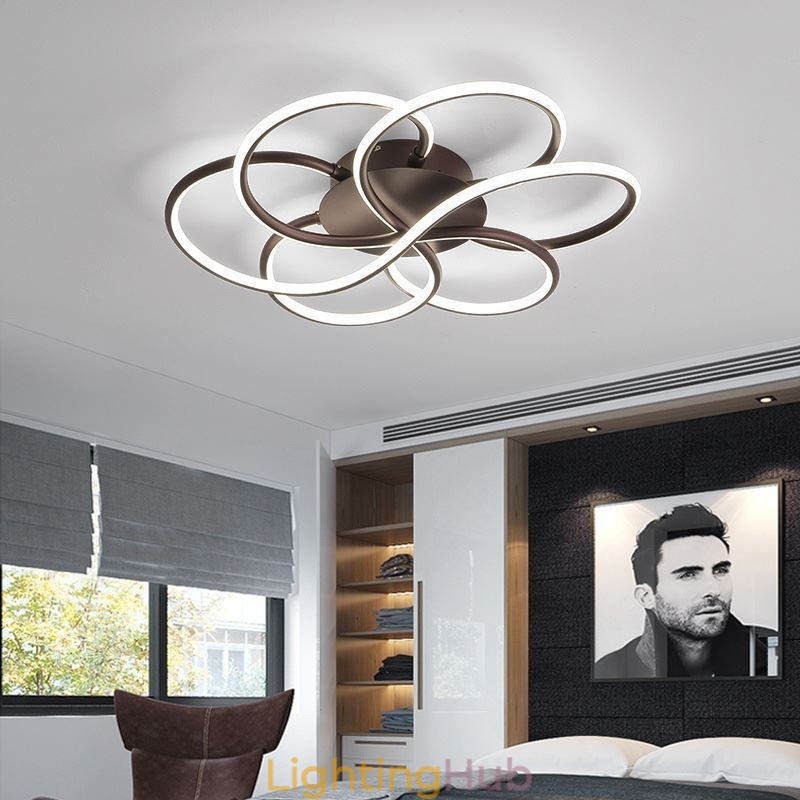 Linear Flush Mount Ceiling Light Modern Flower Design Light