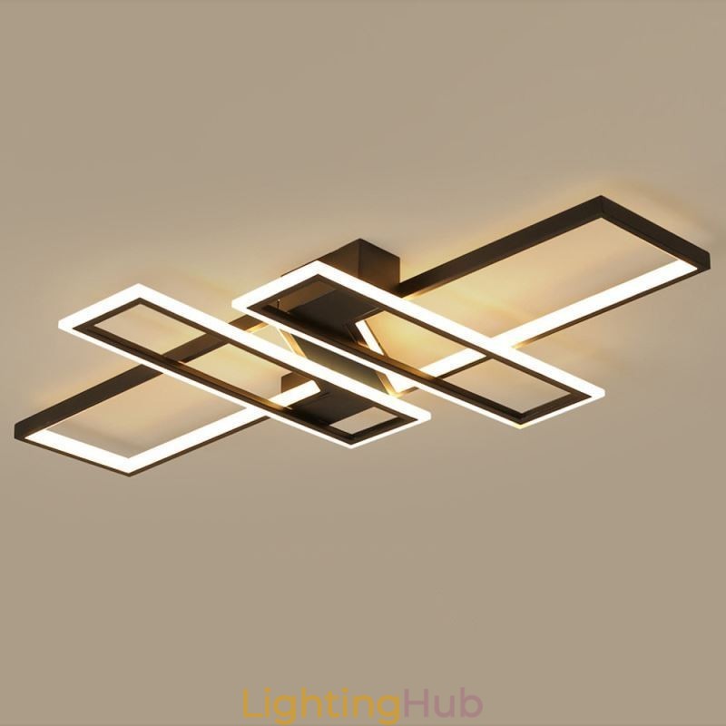 4 Light Flush Mount Ceiling Light Modern Geometric Linear Decorative Light Fixture