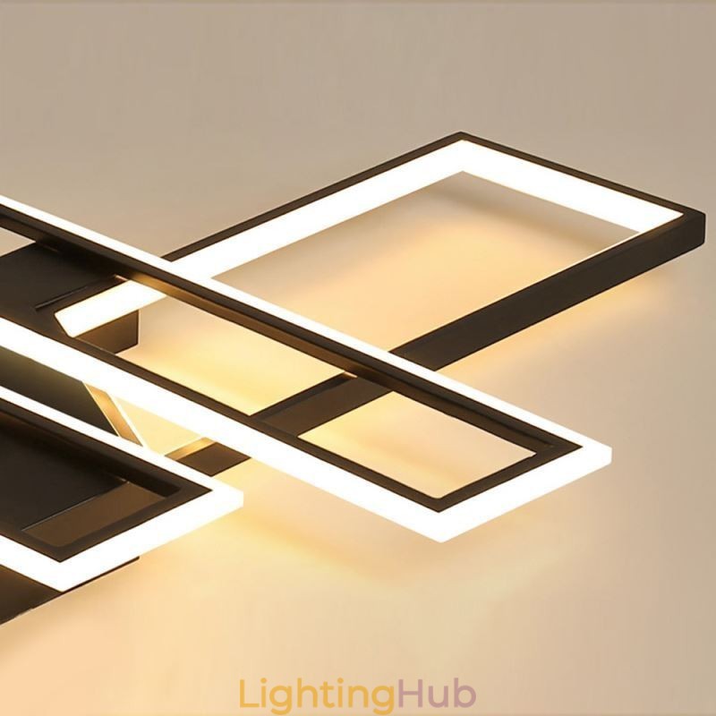 4 Light Flush Mount Ceiling Light Modern Geometric Linear Decorative Light Fixture