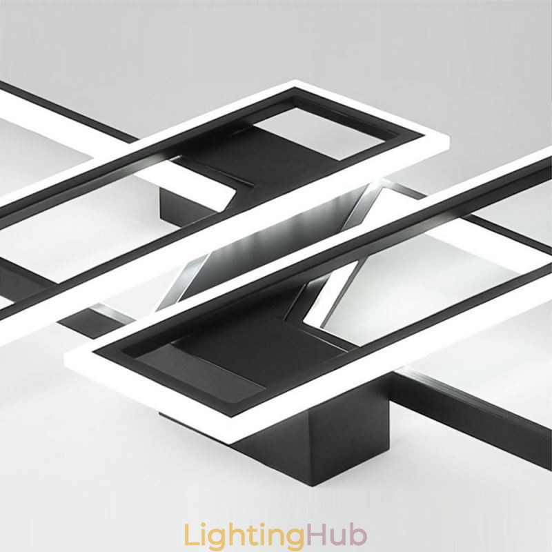 4 Light Flush Mount Ceiling Light Modern Geometric Linear Decorative Light Fixture