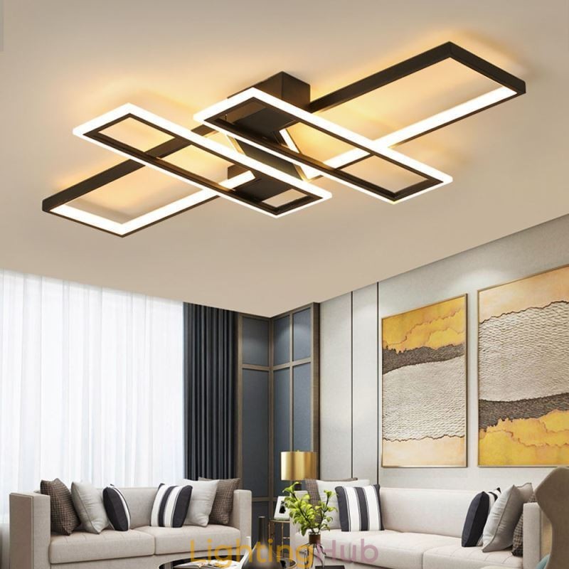 4 Light Flush Mount Ceiling Light Modern Geometric Linear Decorative Light Fixture
