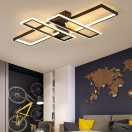 4 Light Flush Mount Ceiling Light Modern Geometric Linear Decorative Light Fixture