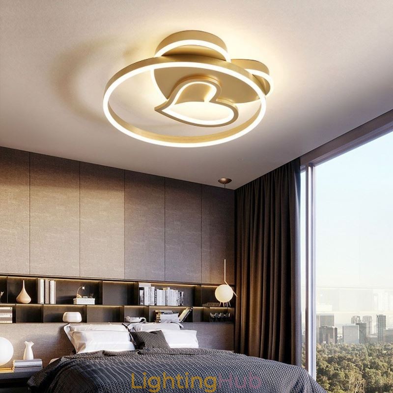 Modern Flush Mount Acrylic Double Layer Heart Shaped Ceiling Light