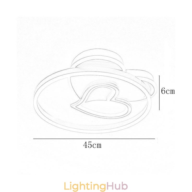 Modern Flush Mount Acrylic Double Layer Heart Shaped Ceiling Light